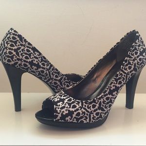 N by Nicole Miller Black and White Peep-Toe Heels